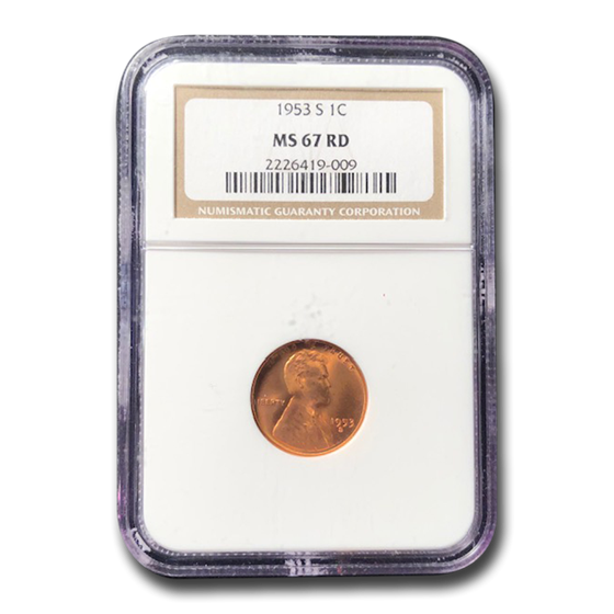1953-S Lincoln Cent MS-67 NGC (Red) 1953-S Lincoln Cent MS-67 NGC (Red)